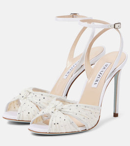 Aquazzura Slow Kisses embellished leather sandals