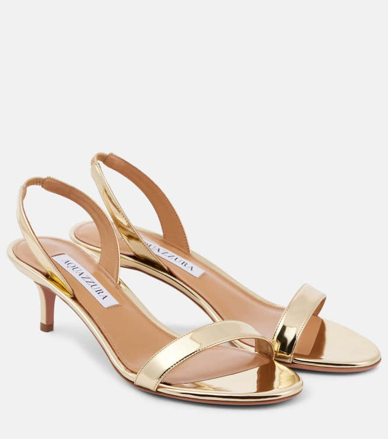 Aquazzura So Nude 50 mirrored leather sandals