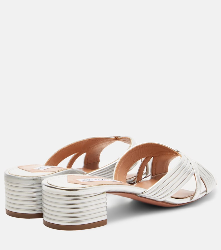 Aquazzura Sundance metallic leather sandals
