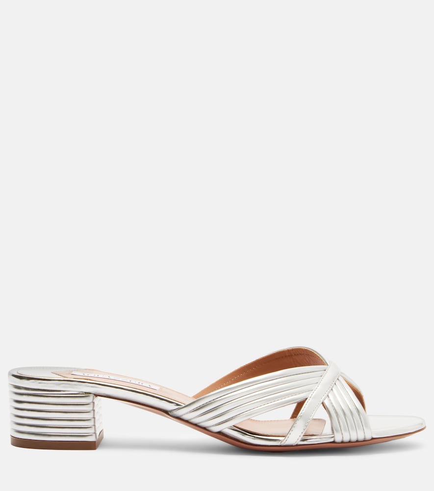 Aquazzura Sundance metallic leather sandals