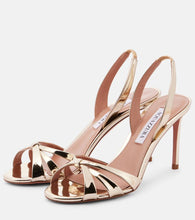 Aquazzura Tati 85 metallic leather sandals