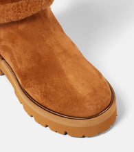 Aquazzura Teddi 20 shearling-trimmed suede boots