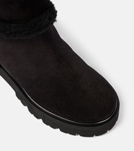 Aquazzura Teddi shearling-trimmed leather booties