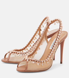 Aquazzura Temptation 105 embellished slingback sandals