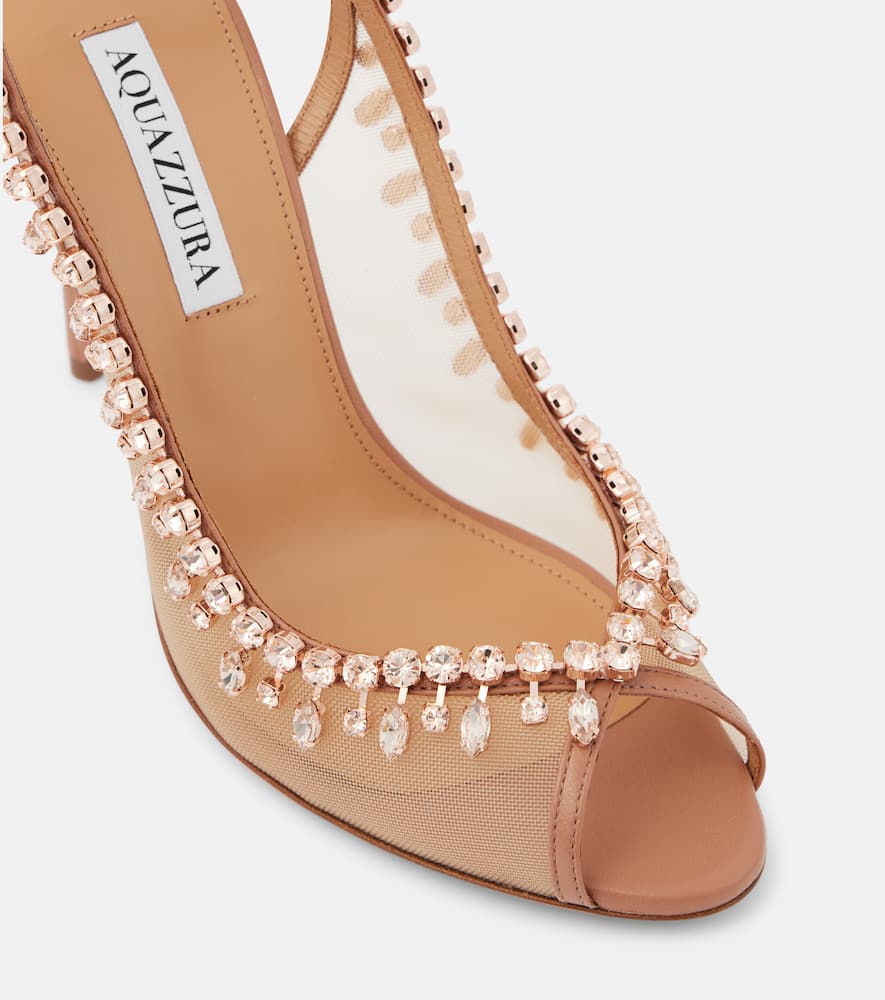 Aquazzura Temptation 105 embellished slingback sandals