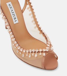 Aquazzura Temptation 105 embellished slingback sandals
