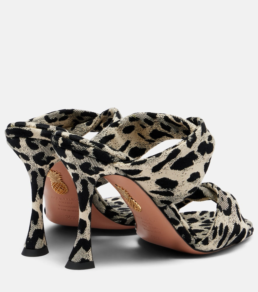 Aquazzura Twist 95 leopard-print sandals