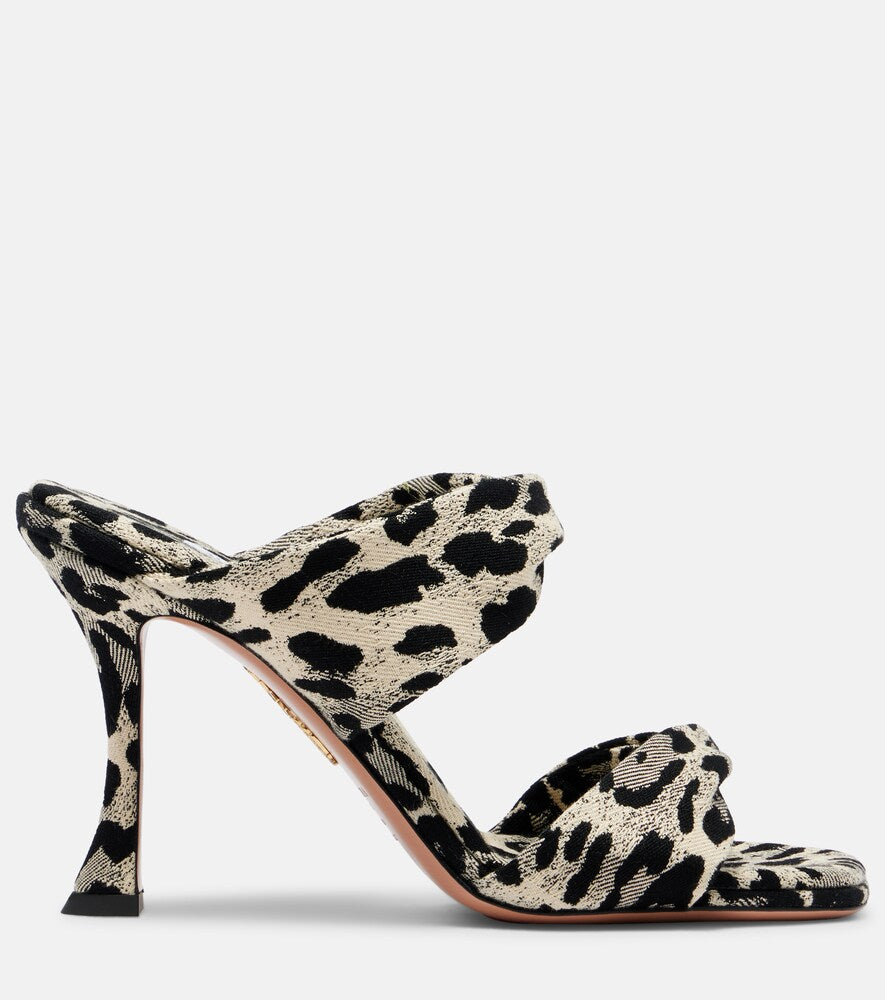 Aquazzura Twist 95 leopard-print sandals