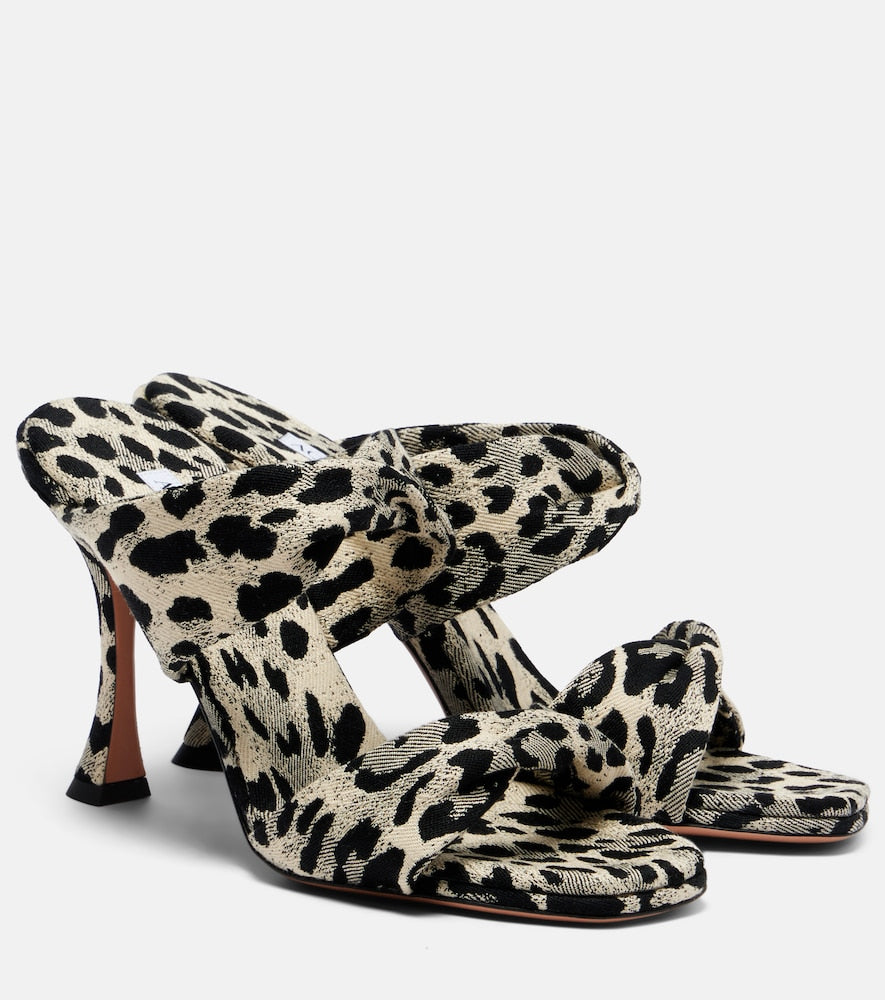 Aquazzura Twist 95 leopard-print sandals