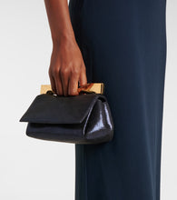 Aquazzura Twist Mini leather-trimmed clutch