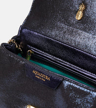 Aquazzura Twist Mini leather-trimmed clutch