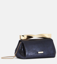 Aquazzura Twist Mini leather-trimmed clutch