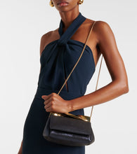 Aquazzura Twist Mini leather-trimmed clutch