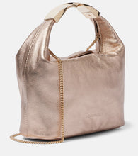 Aquazzura Twist Mini metallic leather tote bag