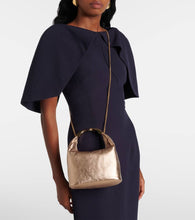 Aquazzura Twist Mini metallic leather tote bag