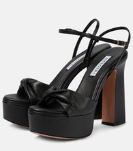 Aquazzura Twist Plateau 120 leather platform sandals