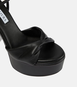 Aquazzura Twist Plateau 120 leather platform sandals