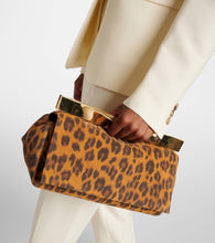 Aquazzura Twist Small leopard-print suede clutch