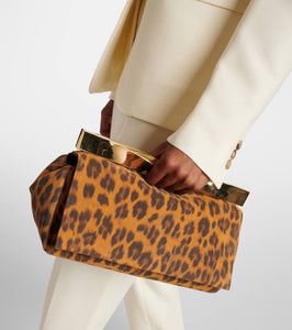 Aquazzura Twist Small leopard-print suede clutch