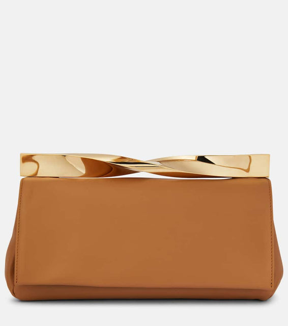 Aquazzura Twist leather clutch. Shop Aquazzura Clutches for women now.