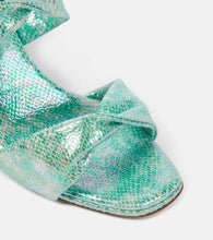 Aquazzura Twist metallic leather wedge mules