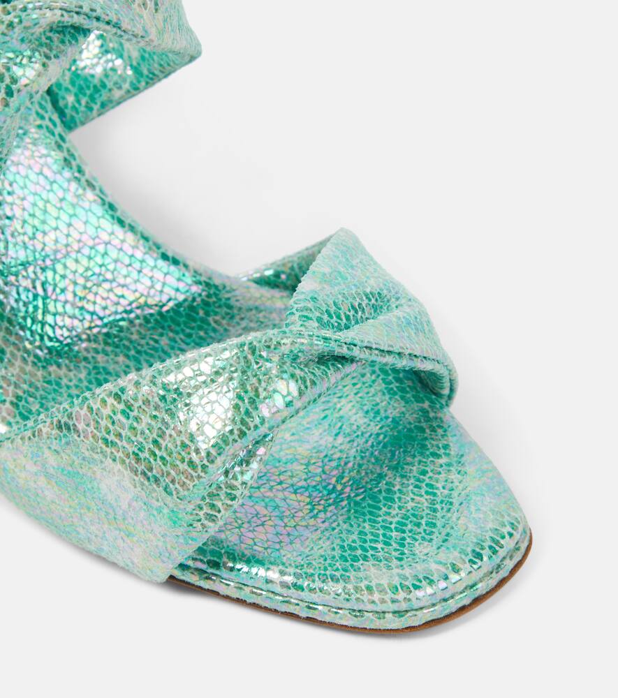 Aquazzura Twist metallic leather wedge mules