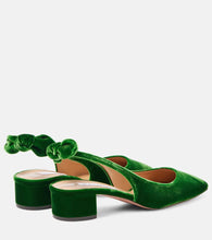 Aquazzura Very Bow Tie 35 velvet slingback pumps