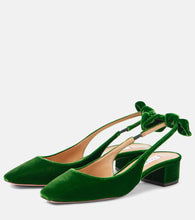 Aquazzura Very Bow Tie 35 velvet slingback pumps