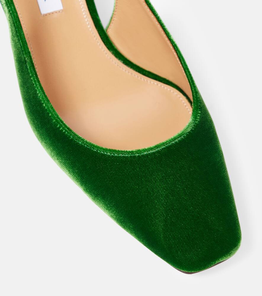 Aquazzura Very Bow Tie 35 velvet slingback pumps