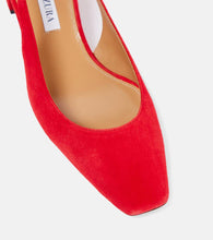 Aquazzura Very Bow suede slingback pumps