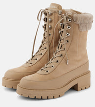 Aquazzura Very Cortina shearling-trimmed ankle boots