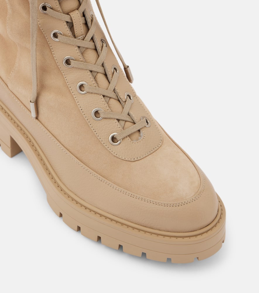 Aquazzura Very Cortina shearling-trimmed ankle boots