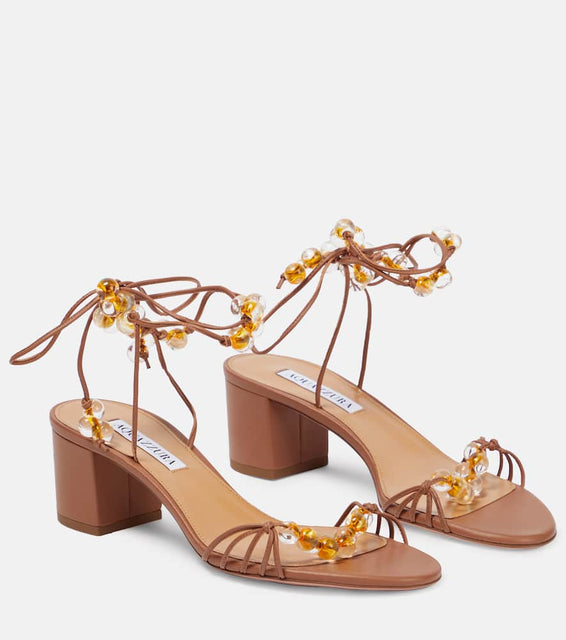 Aquazzura Very Maui 50 leather sandals