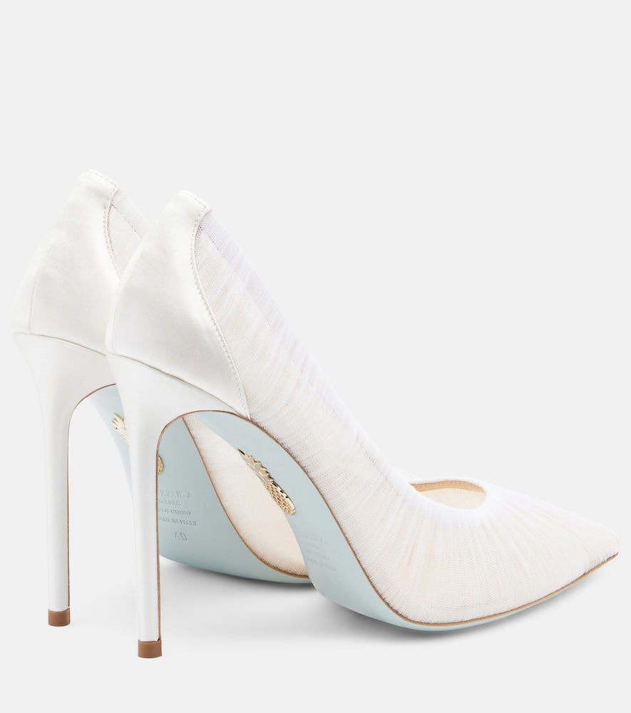 Aquazzura Voile 105 satin-trimmed tulle pumps