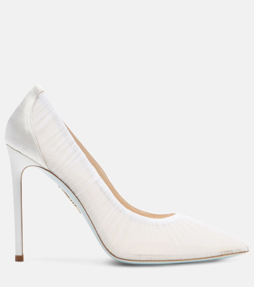 Aquazzura Voile 105 satin-trimmed tulle pumps