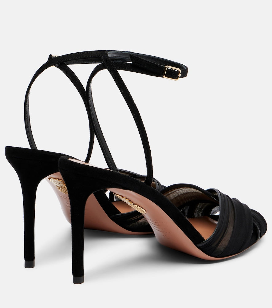Aquazzura Voile 85 leather slingback sandals