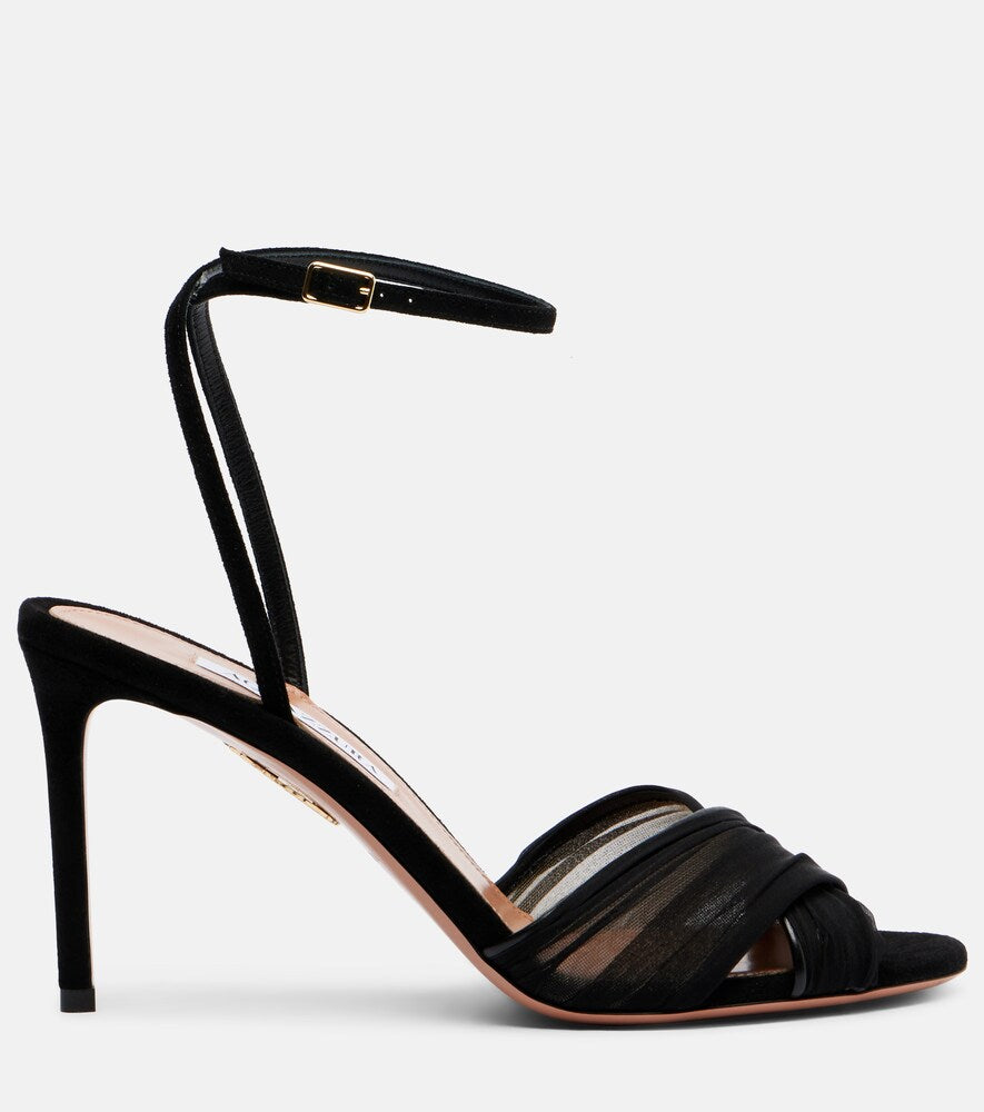 Aquazzura Voile 85 leather slingback sandals