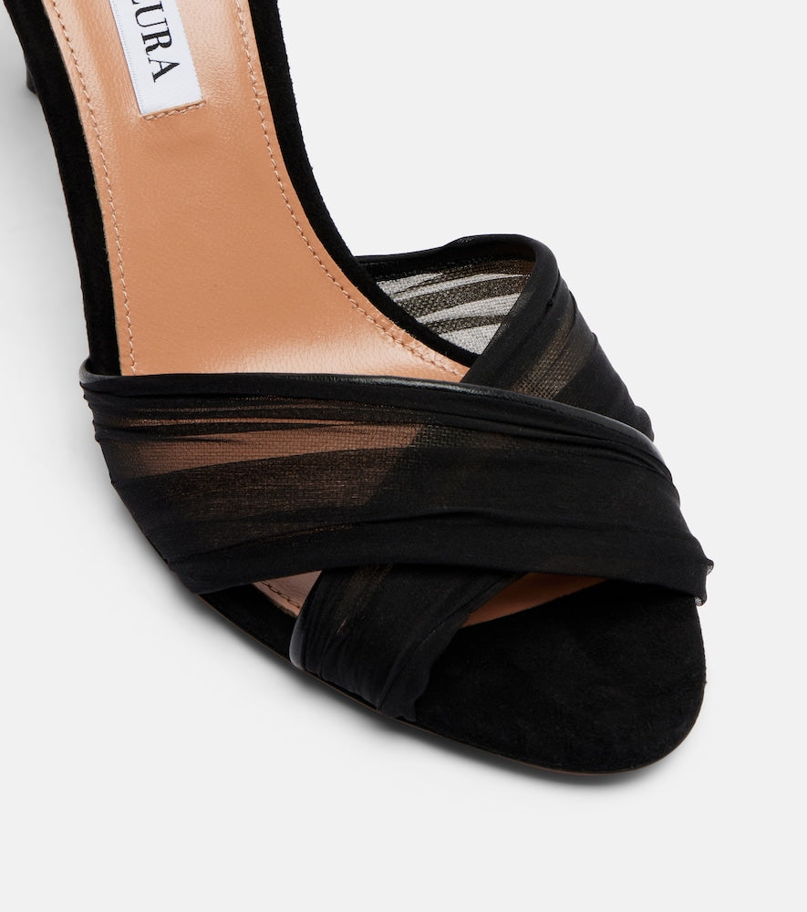 Aquazzura Voile 85 leather slingback sandals