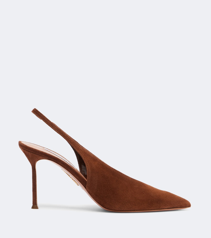 Aquazzura Voltaire 85 suede slingback pumps