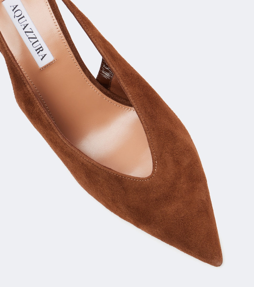 Aquazzura Voltaire 85 suede slingback pumps