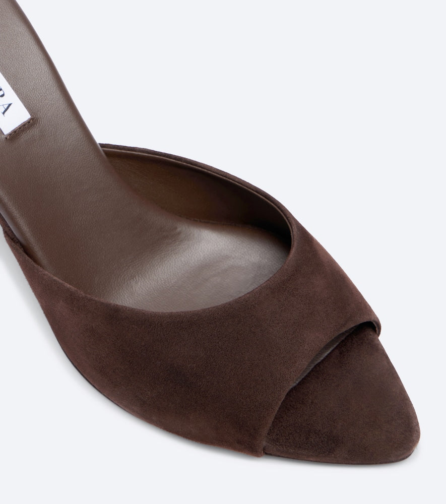 Brown Aquazzura Bisous 65 suede mules - Heeled Sandals
