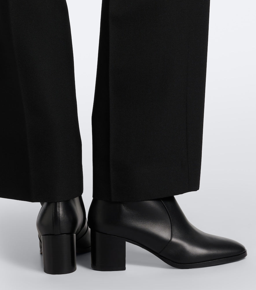 Aquazzura Cotswold leather ankle boots in Black - Mid Heels