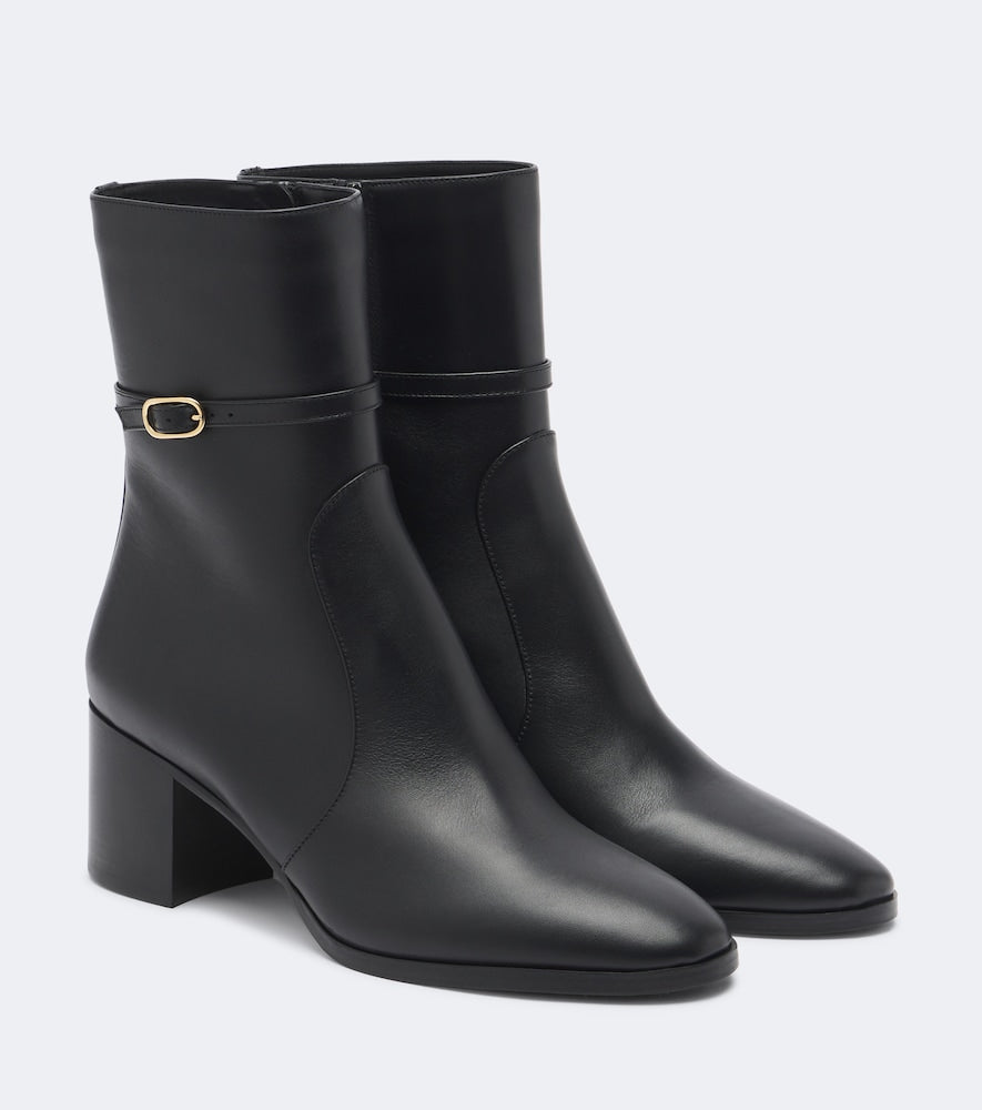 Aquazzura Cotswold leather ankle boots in Black - Mid Heels