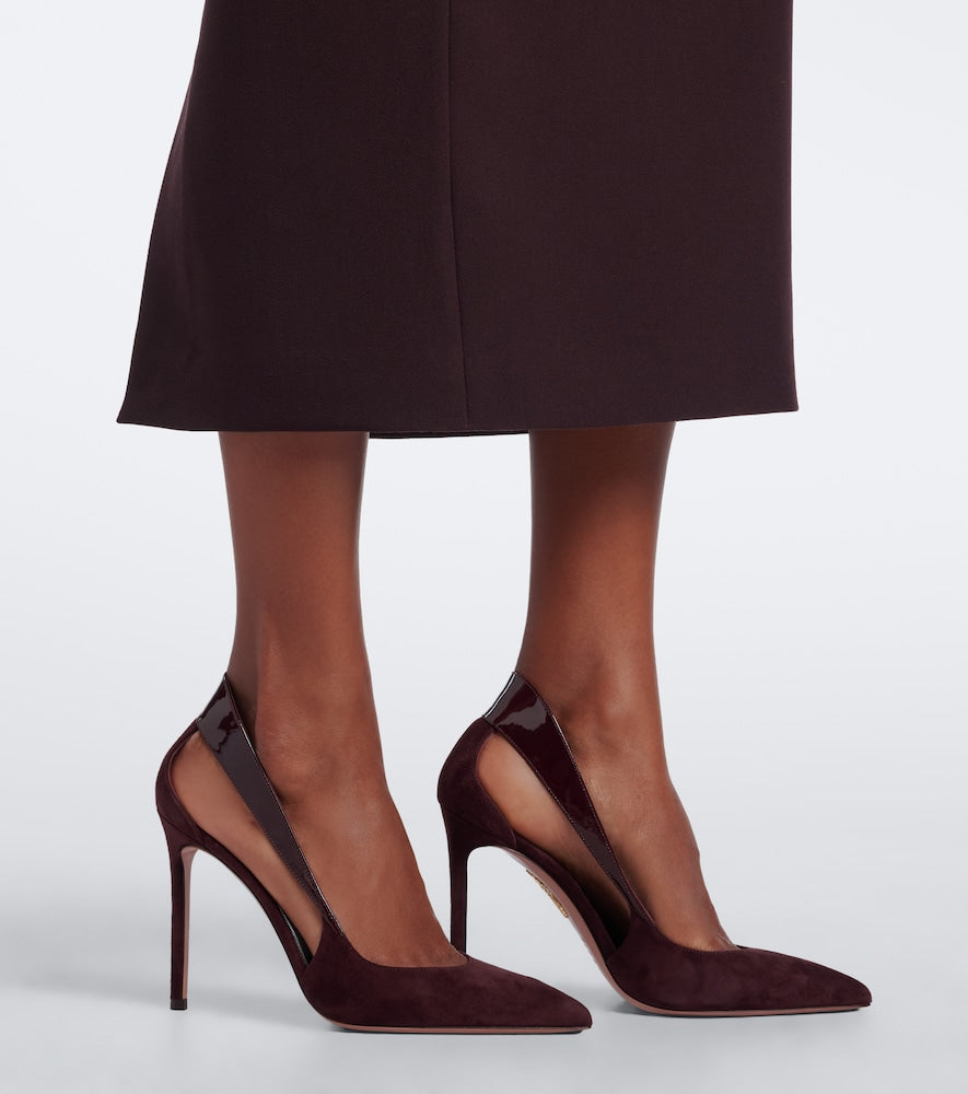 Aquazzura Dangerous Liaisons suede pumps - Burgundy High-Heel Pumps