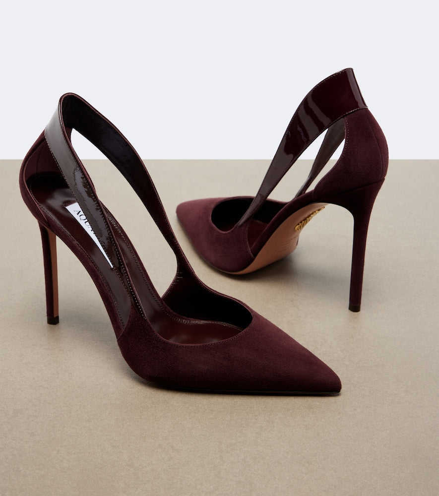 Aquazzura Dangerous Liaisons suede pumps - Burgundy High-Heel Pumps