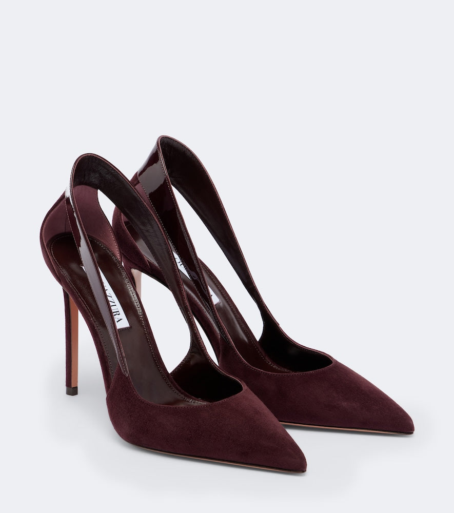 Aquazzura Dangerous Liaisons suede pumps - Burgundy High-Heel Pumps