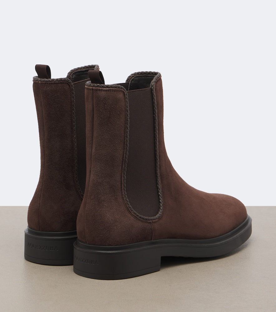 Aquazzura Gaspard suede Chelsea boots - Brown Flat Boots