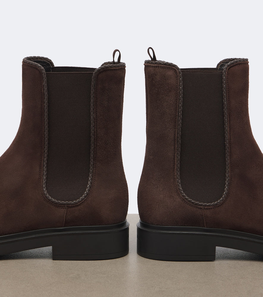 Aquazzura Gaspard suede Chelsea boots - Brown Flat Boots