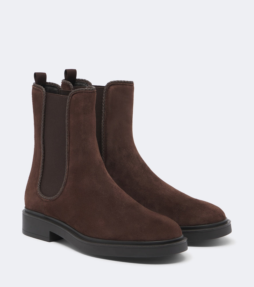 Aquazzura Gaspard suede Chelsea boots - Brown Flat Boots