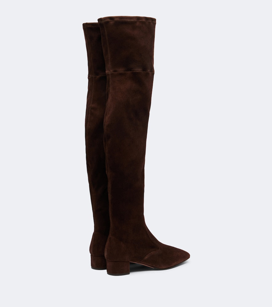 Aquazzura Remi 35 suede over-the-knee boots (Brown) - Flat Boots